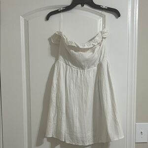 Altar'd State Off-Shoulder Cream Mini Dress